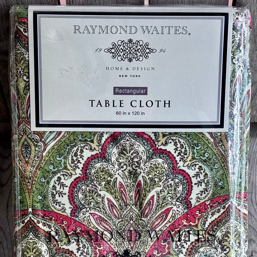 Raymond Waites Tablecloth - 60 x 120" Rectangular Cotton (classic floral)